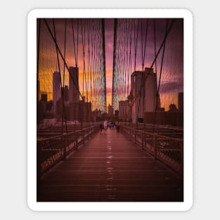 Brooklyn Bridge Sunset Manhattan New York City Magnet